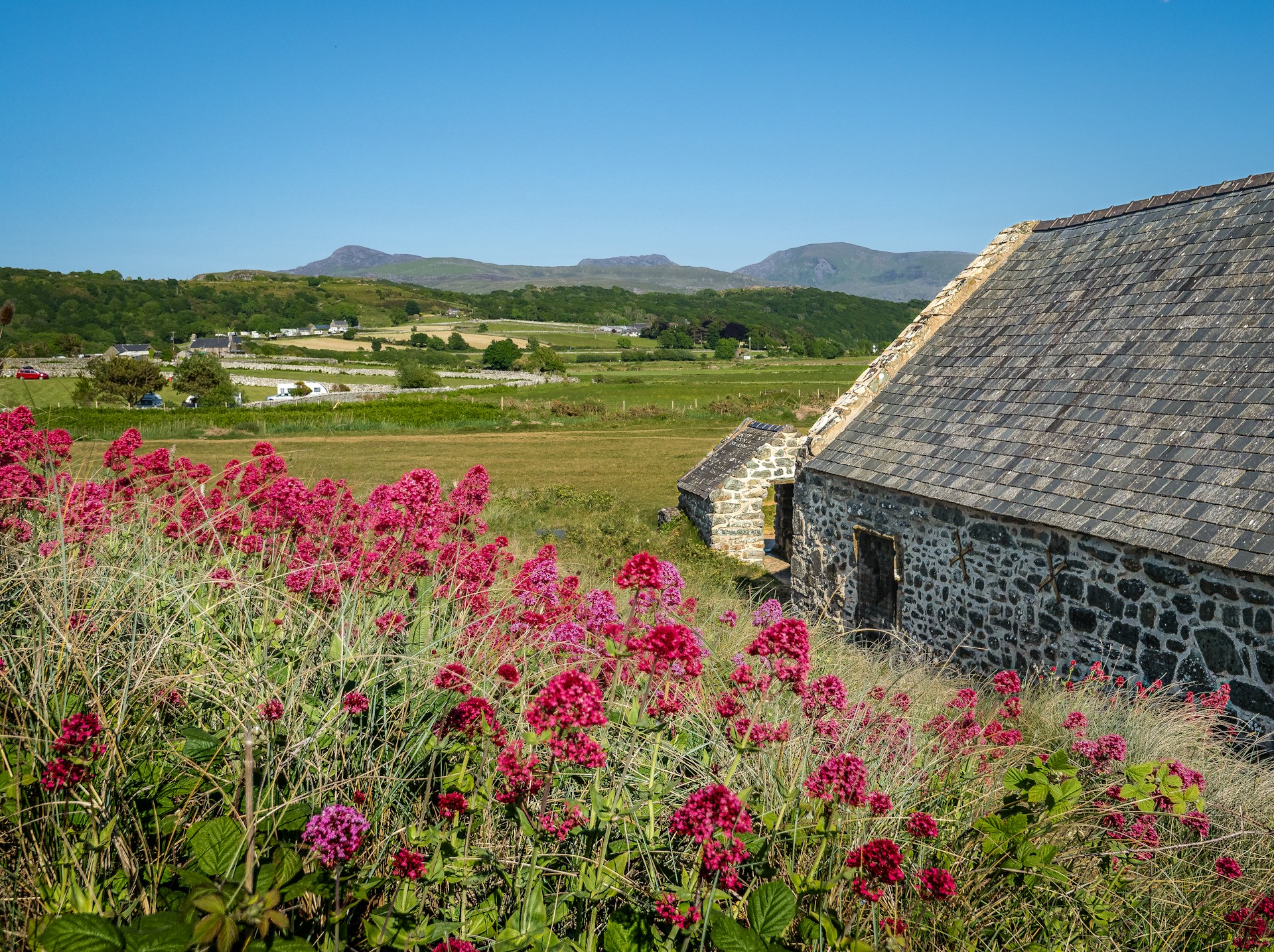 An image of the Church on Llandanwg Beach